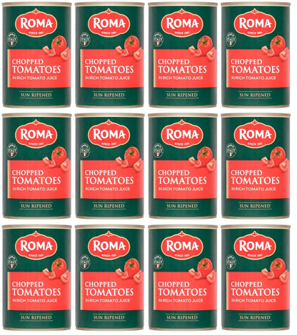 12 x Roma Chopped Tomatoes In Rich Tomato Juice 400G