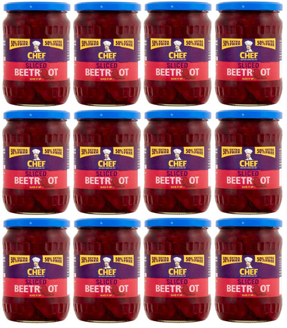 12 x Chef Sliced Beetroot 525G