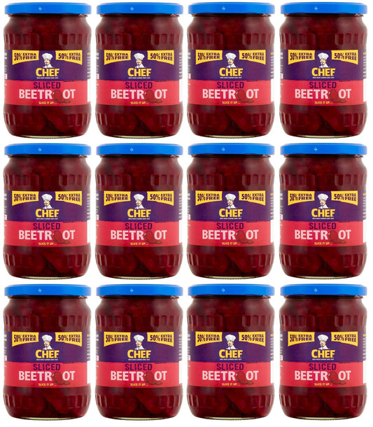 12 x Chef Sliced Beetroot 525G