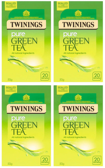 4 x Twinings Pure Green Tea 20 Tea Bags 50G