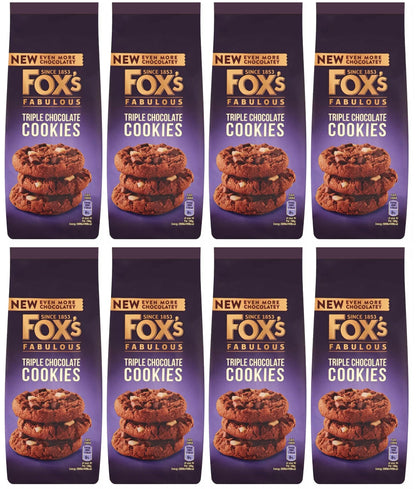 8 x Fox's Fabulous Triple Chocolate Cookies 180G