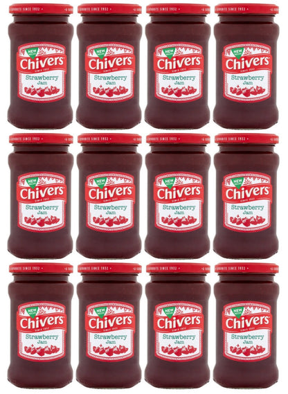 12 x Chivers Strawberry Jam 370G
