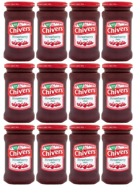 12 x Chivers Strawberry Jam 370G