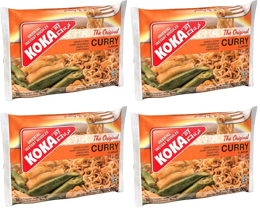 12 x Koka The Original Curry Flavour Oriental Instant Noodles 4 X 85G (340G)