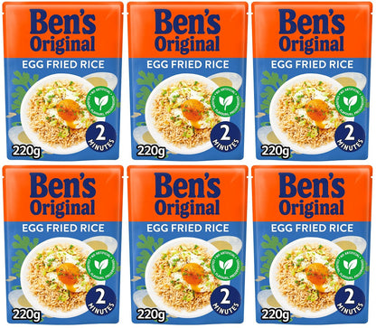 6 x Bens Original Egg Fried Microwave Rice 220G