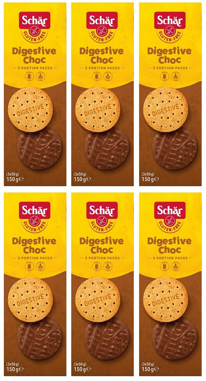 6 x Schär Digestive Choc 3 X 50G (150G)