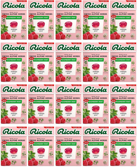 20 x Ricola Raspberry Mint Box Sugar Free - 45g
