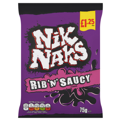 20 x Kp Nik Naks Rib N Saucy - 75GM