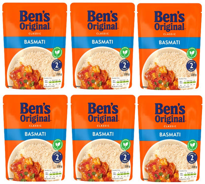 6 x Bens Original Basmati Microwave Rice - 220G