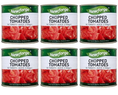 6 x Newforge Chopped Tomatoes In Tomato Juice 2.55Kg