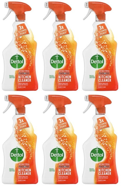 6 x Dettol Power & Pure Spray Kitchen  - 750ML