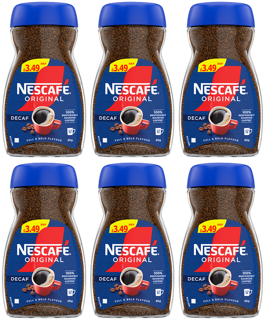 6 x Nescafe Original Decaff - 95GM