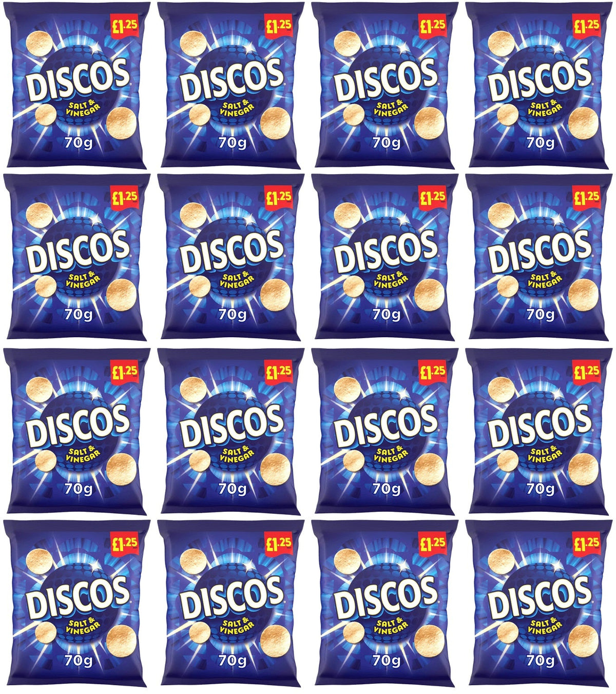 16 x Kp Discos Salt & Vinegar - 70GM