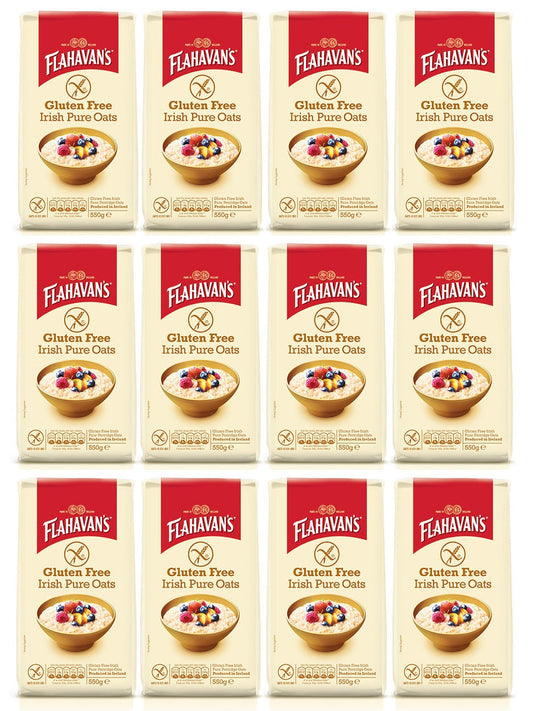 12 x Flahavan's Gluten Free Irish Pure Oats 550G
