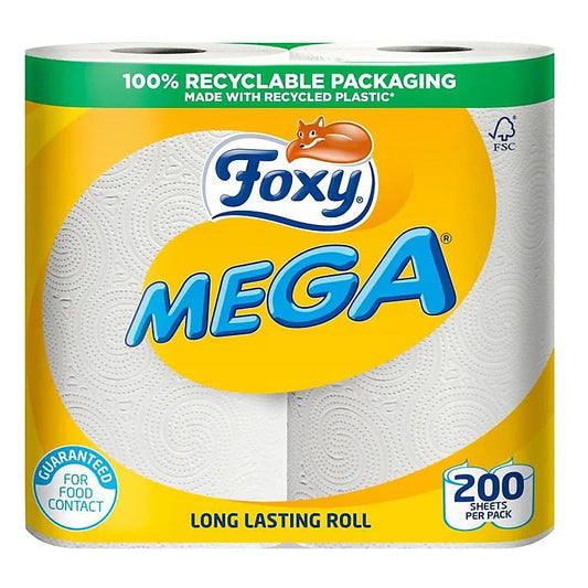 6 x Foxy Mega Kitchen Towel  - 2 PACK