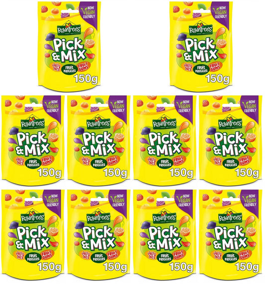 10 x Rowntree's Pick & Mix Vegan Friendly Sweets Sharing Bag 150G