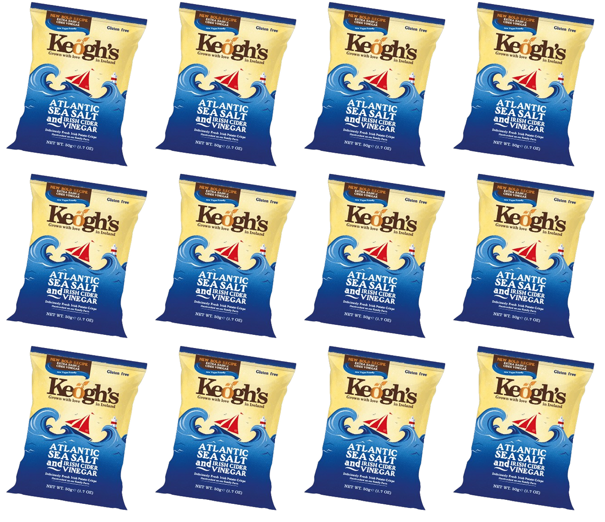 12 x Keogh's Atlantic Sea Salt And Sweet Irish Vinegar 125G