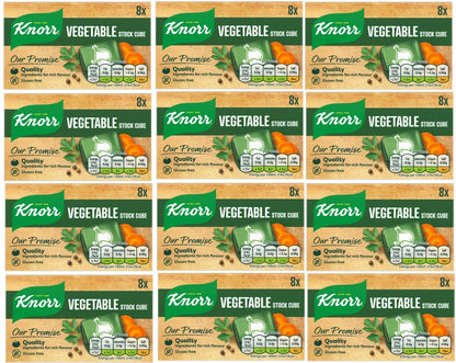 12 x Knorr Stock Cubes Vegetable 8's
