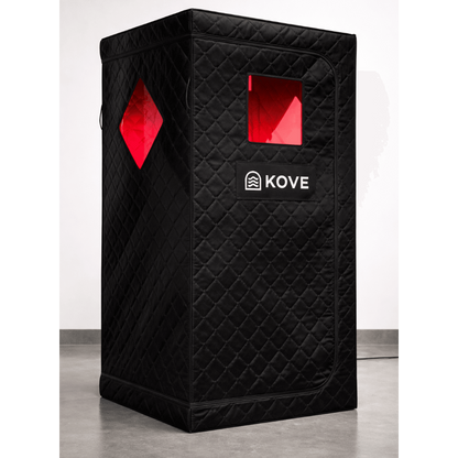 KOVE Portable Infrared Sauna Tent – Indoor 1 Person Far Infrared Sauna with Carbon Heating & Red Light