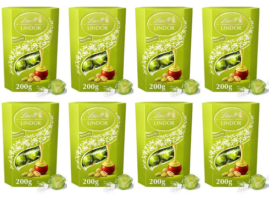8 x Lindt Lindor Pistachio Truffles Box Cornet - 200GM