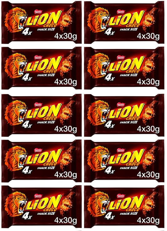 10 x Lion Milk Chocolate Bar Multipack 30G 4 Pack