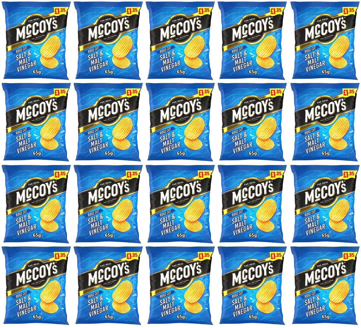 20 x Mccoys Salt & Malt Vinegar - 65GM