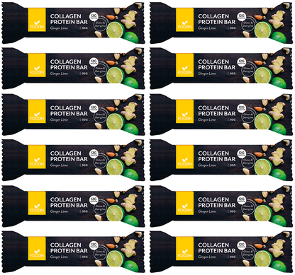 12 x Foodin Collagen Protein Bar Ginger Lime - 50g