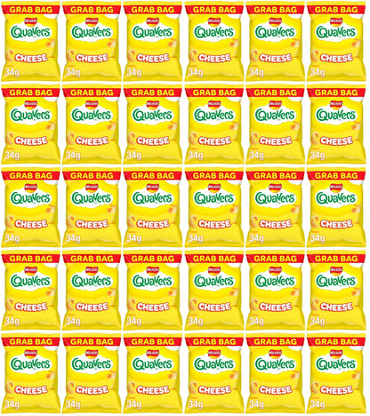 30 x Walkers Quavers Cheese Snacks Crisps 34G