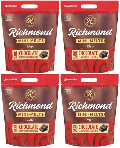 4 x Richmond Mini-Melts Dark Chocolate Flavoured Coating 2.5Kg