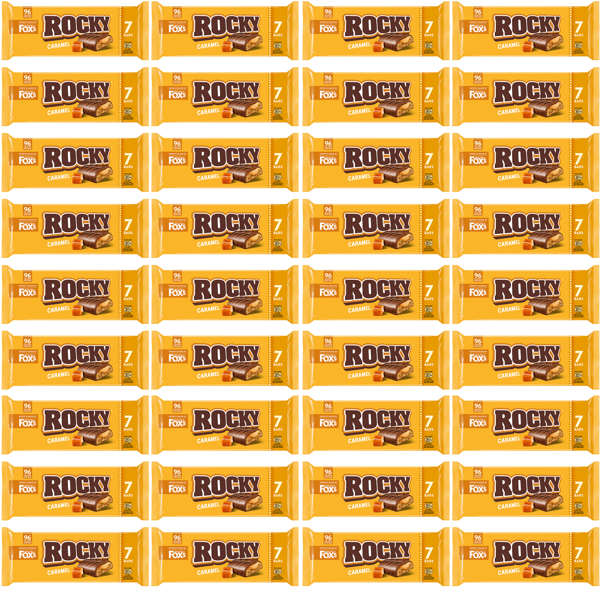 36 x Foxs Rocky Caramel 7pk - 7 PACK
