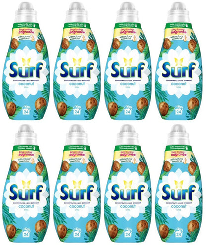 8 x Surf Liquid Coconut Bliss 24 Wash - 648ML