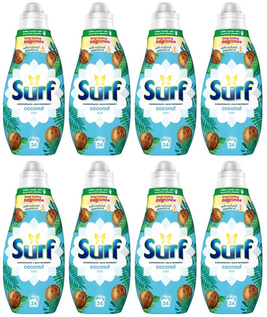 8 x Surf Liquid Coconut Bliss 24 Wash - 648ML
