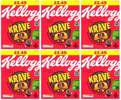 6 x Kelloggs Krave Hazelnut - 410G