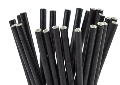 750 x Spoon Straw Black Compostable