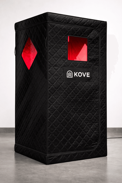 KOVE Portable Infrared Sauna Tent – Indoor 1 Person Far Infrared Sauna with Carbon Heating & Red Light